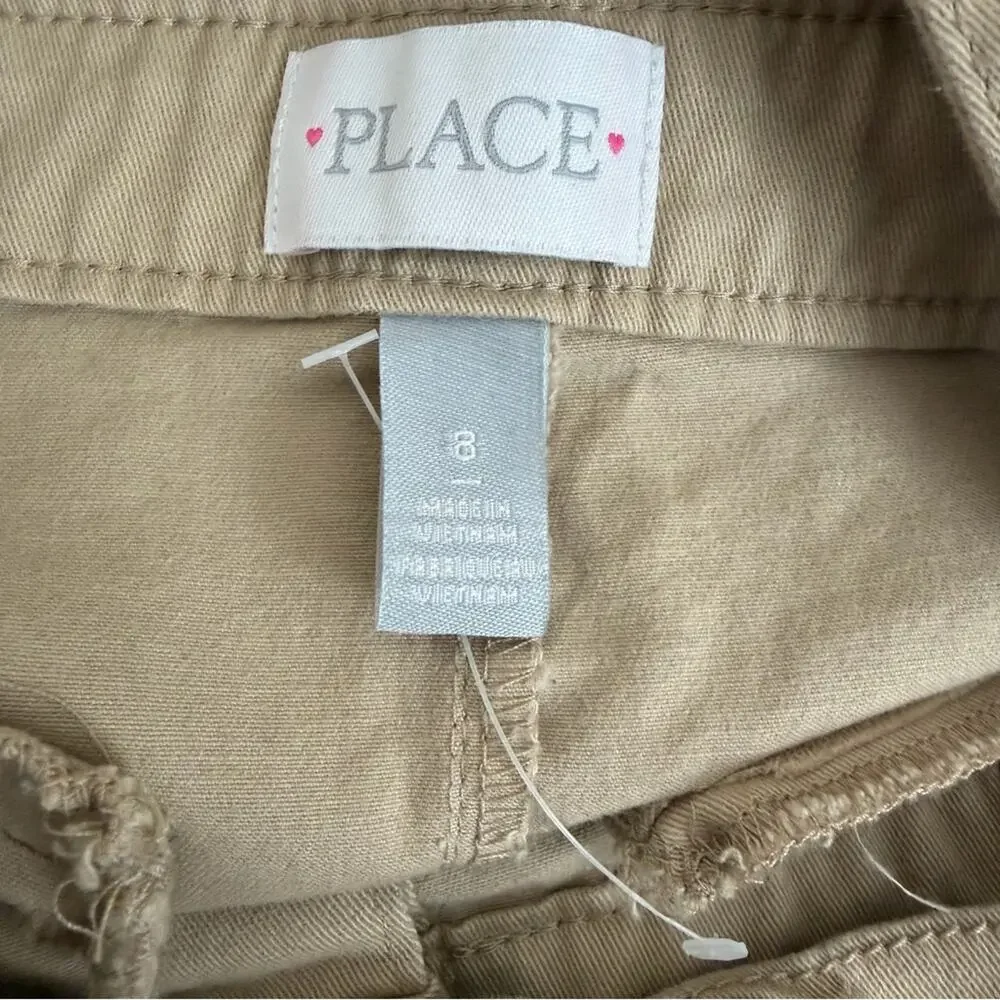 The Childrens Place Skirtall Khaki Tan Uniform Skirt cotton twill